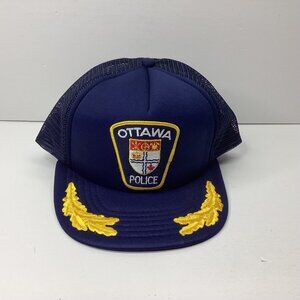 Ottawa Police Trucker Hat Adjustable Navy Blue Gold Embroidered Scrambled Eggs